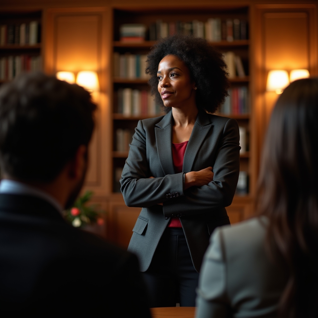 Executive presence workshop with professionals in academic setting