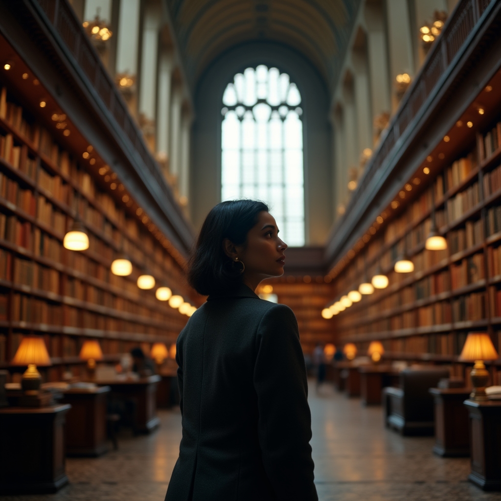 Professional in a library setting reflecting on leadership development